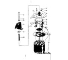 Kenmore SDWP 2410 motor and impeller asembly diagram