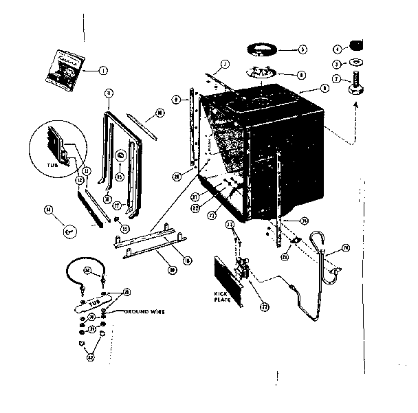 Tub and heater assembly