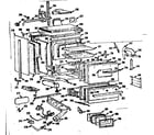 Kenmore 1037886600 lower oven and burner section diagram