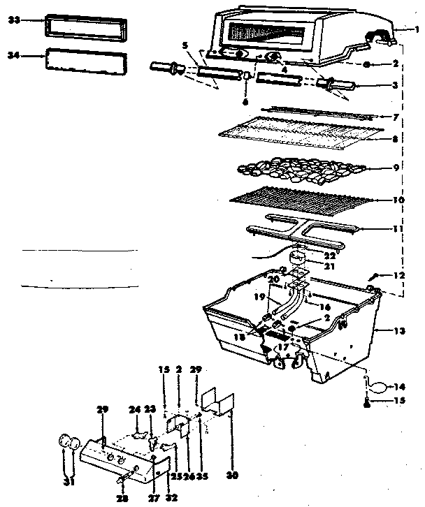 GRILL AND BURNER SECTION