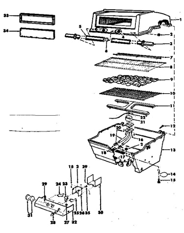 Grill and burner section