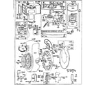 Briggs & Stratton 302430 TO 302499 (0110 - 0157) fuel tank, carburetor, and blower housing assembly diagram