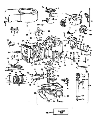 Cylinder, crankshaft & engine base group
