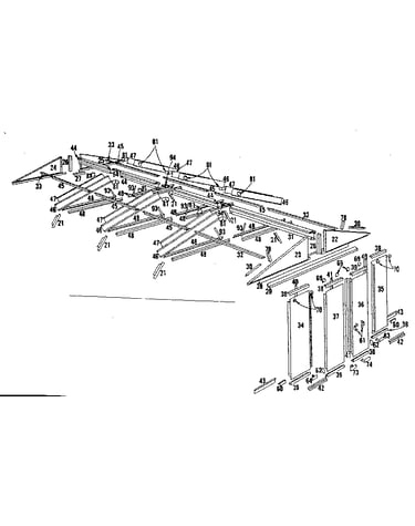 Roof support and door assembly