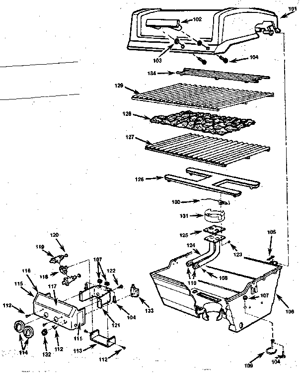 Grill and burner section