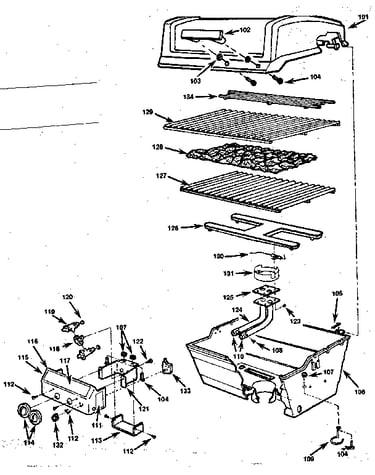 Grill and burner section