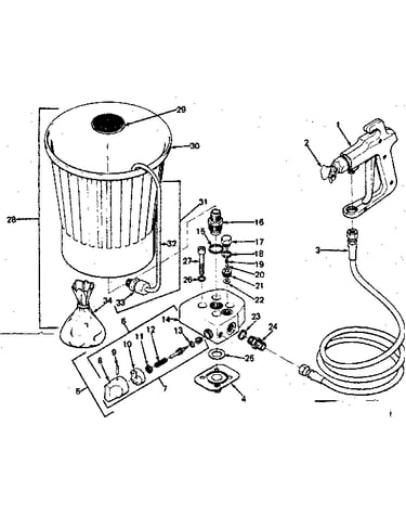 Spray gun and hopper assembly