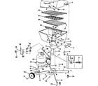 Kenmore 2582323680 grill, burner section and cart diagram