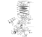 Kenmore 2582321580 grill, burner section and cart diagram