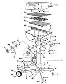 Grill, burner section and cart