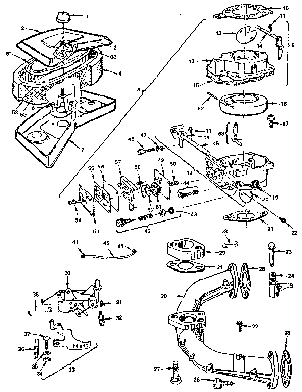 Air cleaner and carburetor