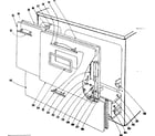 Kenmore 1019686640 door and drawer section diagram