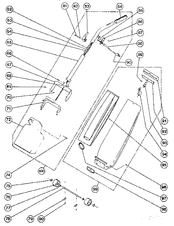 Handle and bag housing
