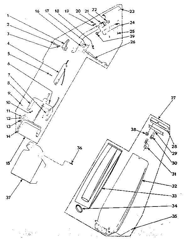 Handle and bag housing