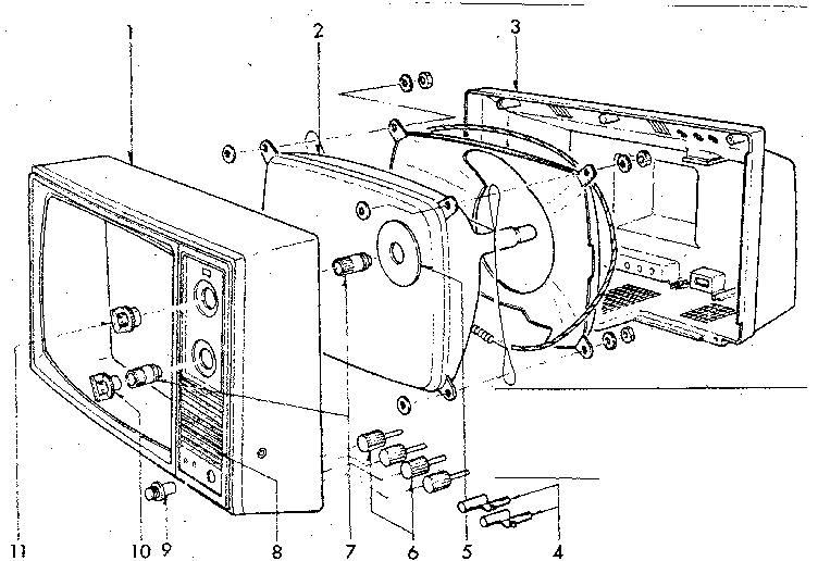 Cabinet exploded view and repair parts list