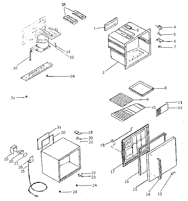 Refrigerator cabinet parts