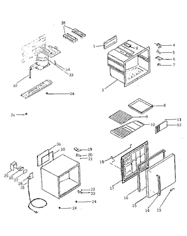 Refrigerator cabinet parts