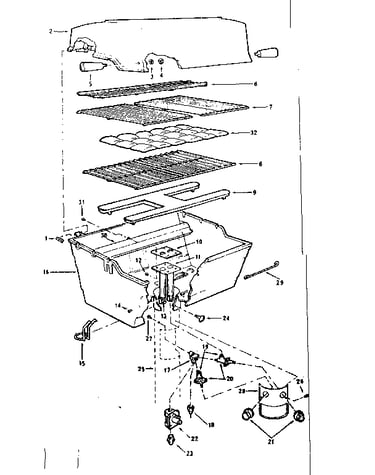 Grill and burner section