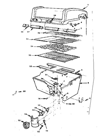 Grill and burner section