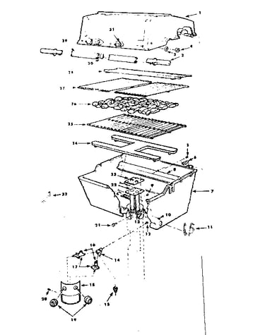 Grill and burner section
