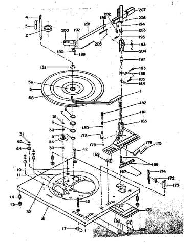 Parts above base plate