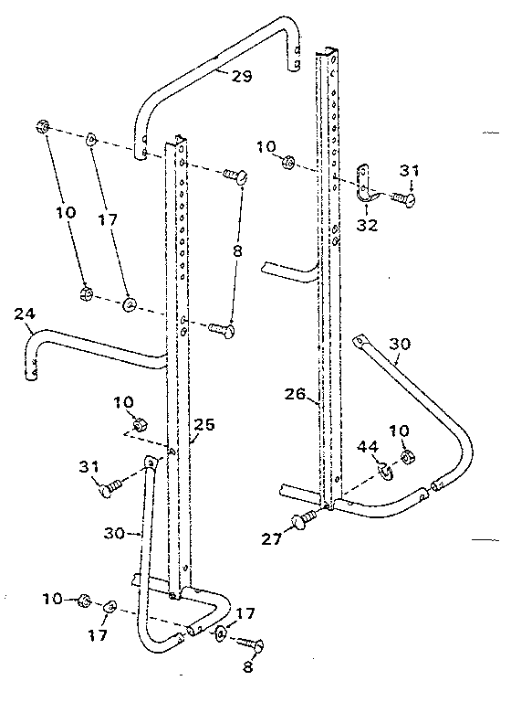 Squat rack assembly