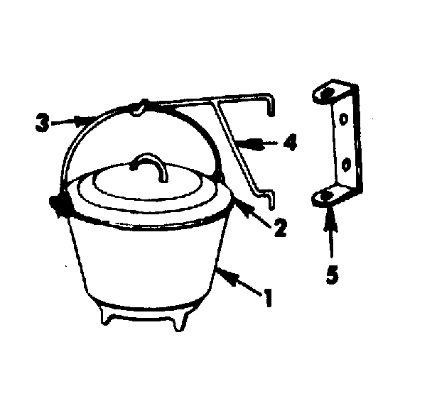 Boston bean pot with crane hook-no. 42-84025