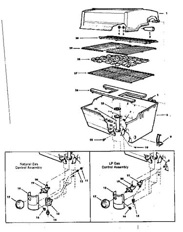 Grill and burner section