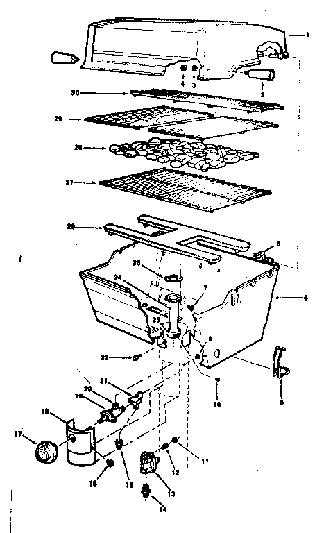 GRILL AND BURNER SECTION