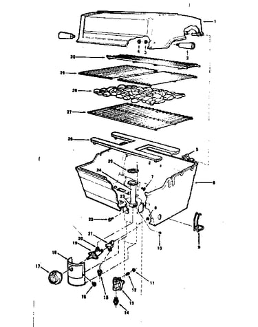 Grill and burner section