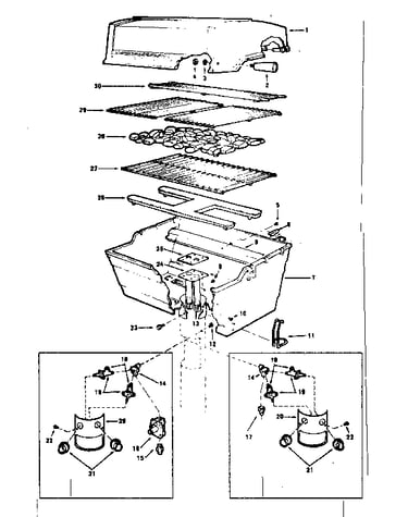 Grill and burner section