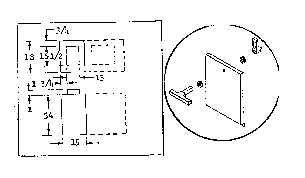 Assembly of door latch to access door