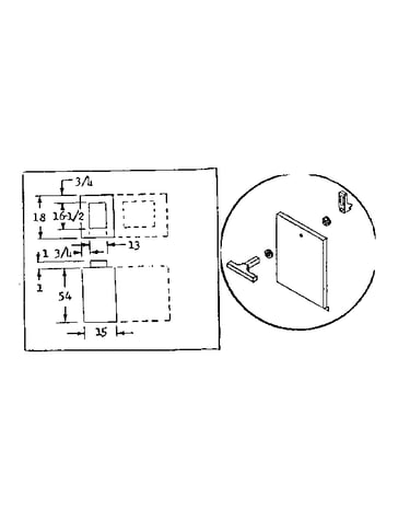 Assembly of door latch to access door
