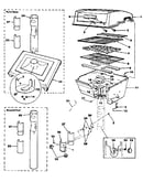 Grill, burner section, ground post & patio base