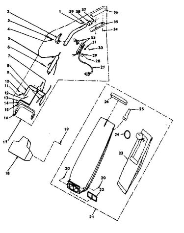 Handle and bag housing