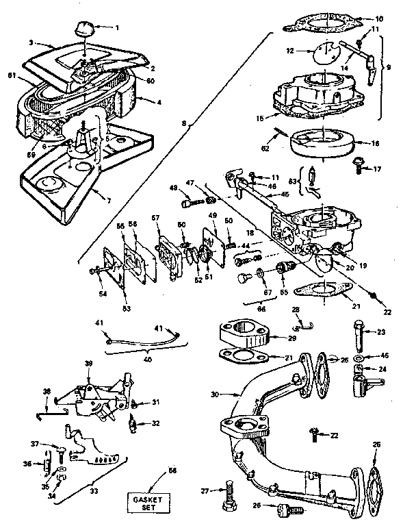 AIR CLEANER AND CARBURETOR