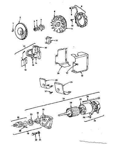 Alternator and starter motor group