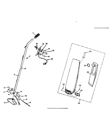 Handle and bag housing