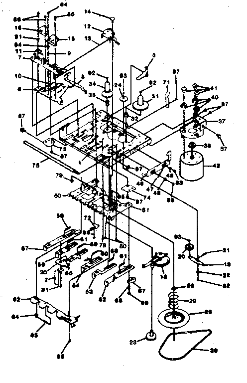 CASSETTE MECHANISM VIEW (PLAY RECORD)