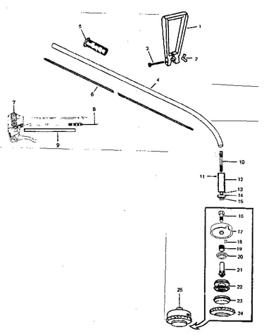 Drive shaft assembly-lower bearings-cutting head