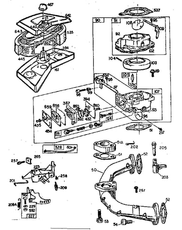 Manifold and carburetor assembly