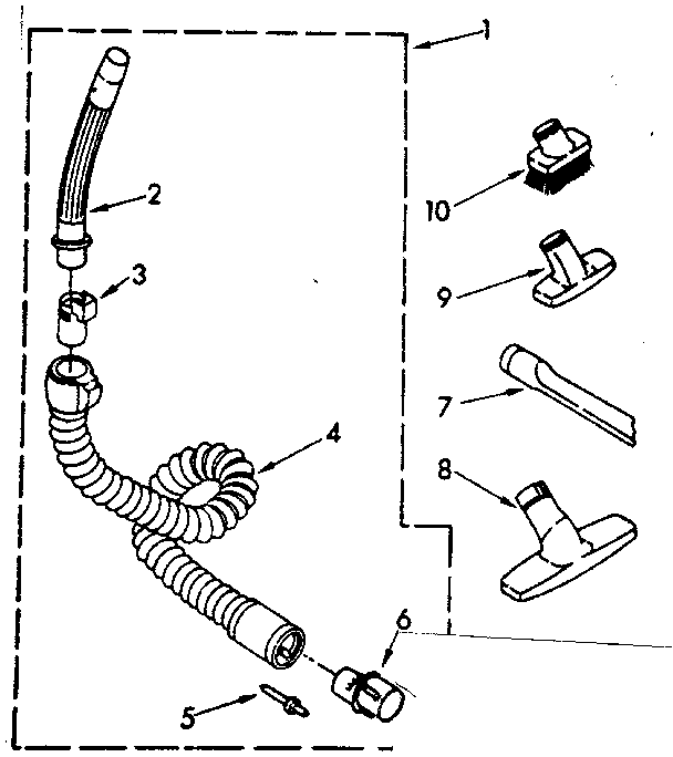 Hose and attachment parts