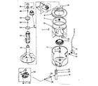 Kenmore 11082371320 tub and basket parts (non-suds only) diagram