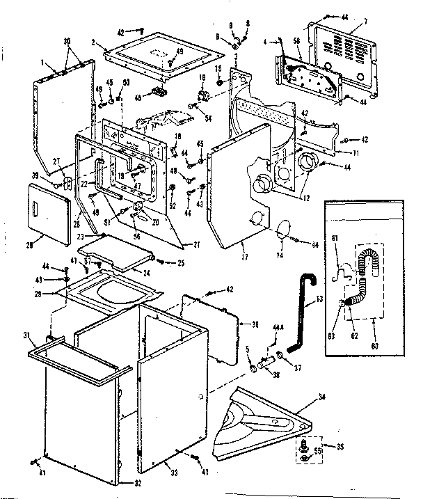 Cabinet parts, heater