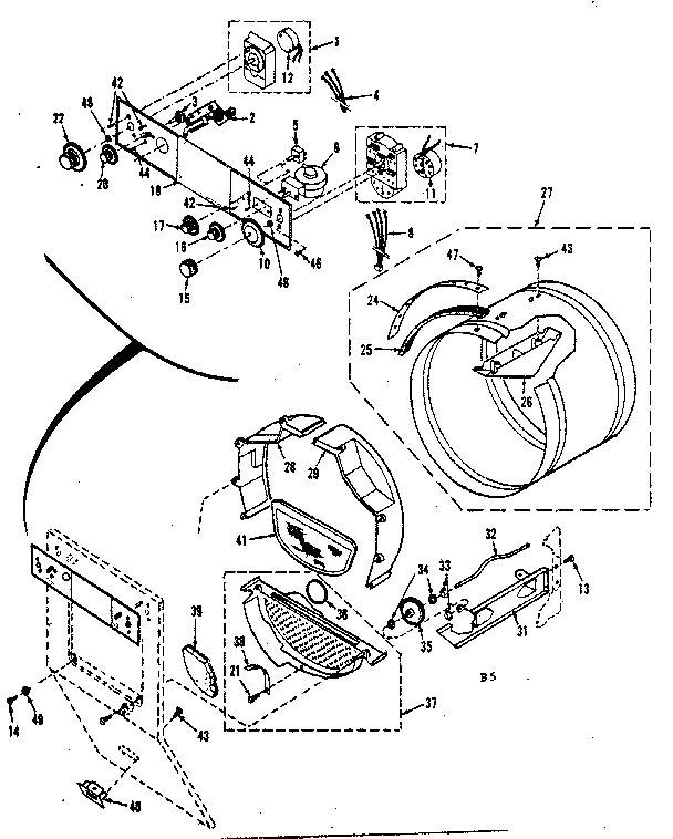 Console controls, drum
