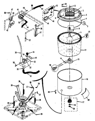 Tubs, water valve, lid switch