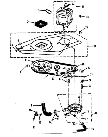 Washer drive system, pump