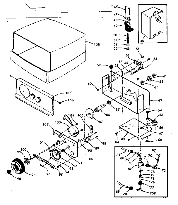 Timer assembly, face plate and safety shut-off