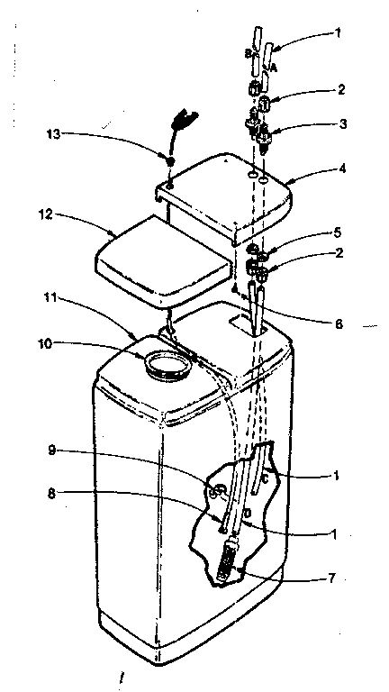 Solution tank and cover, connecting fittings and tubing