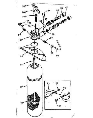 Resin tank, valve adaptor and connecting parts